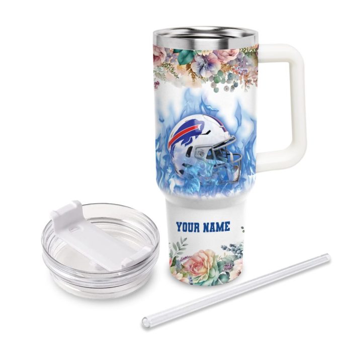 Buffalo Bills Nfl Custom Stanley Quencher 40Oz Stainless Steel Tumbler With Handle - Image 4