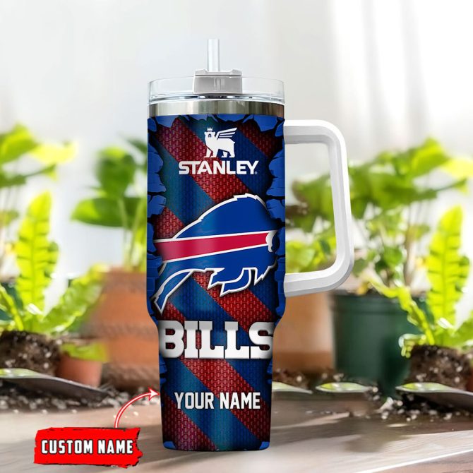Buffalo Bills Nfl Custom Stanley Quencher 40Oz Stainless Steel Tumbler With Handle - Image 2