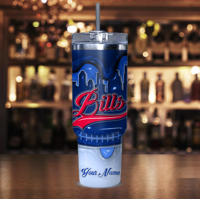 Buffalo Bills Nfl Custom Stanley Quencher 40Oz Stainless Steel Tumbler With Handle - Image 2