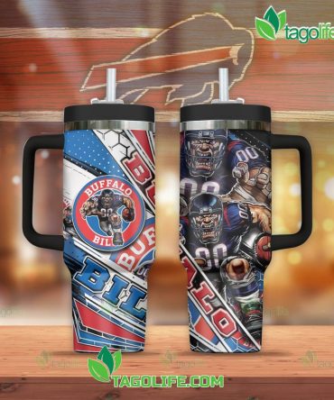 Buffalo Bills Nfl Custom Stanley Quencher 40Oz Stainless Steel Tumbler With Handle