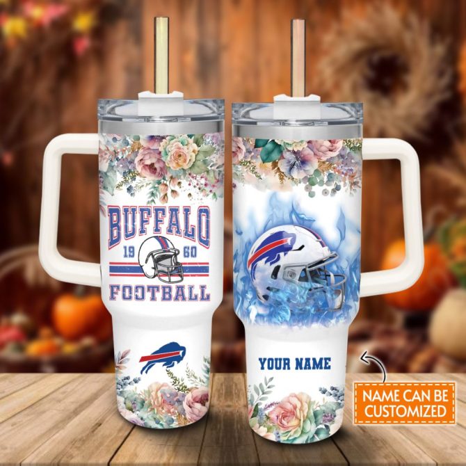 Buffalo Bills Nfl Custom Stanley Quencher 40Oz Stainless Steel Tumbler With Handle