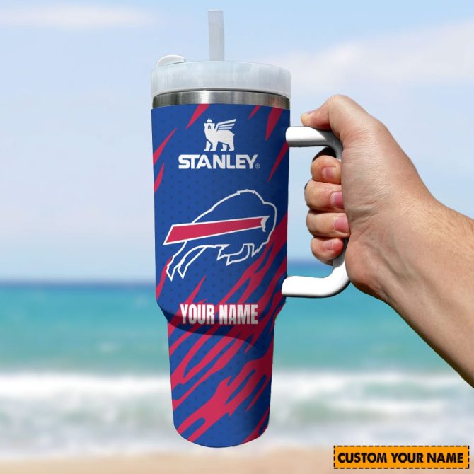 Buffalo Bills Nfl Custom Stanley Quencher 40Oz Stainless Steel Tumbler With Handle - Image 3
