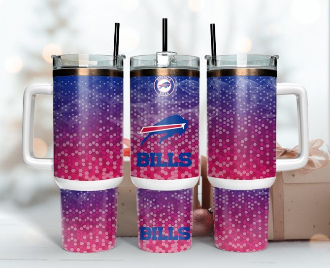Buffalo Bills Nfl Custom Stanley Quencher 40Oz Stainless Steel Tumbler With Handle