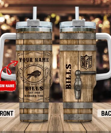 Buffalo Bills Nfl Diehard Fan Custom Stanley Quencher 40Oz Stainless Steel Tumbler With Handle
