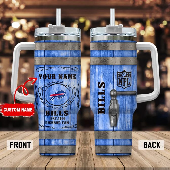Buffalo Bills Nfl Diehard Fan Custom Stanley Quencher 40Oz Stainless Steel Tumbler With Handle - Image 3