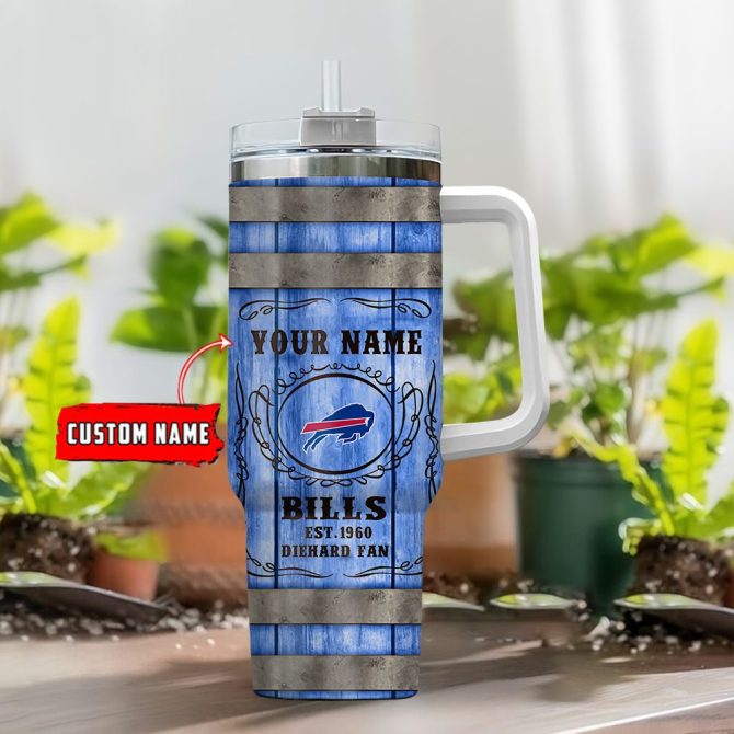 Buffalo Bills Nfl Diehard Fan Custom Stanley Quencher 40Oz Stainless Steel Tumbler With Handle - Image 4