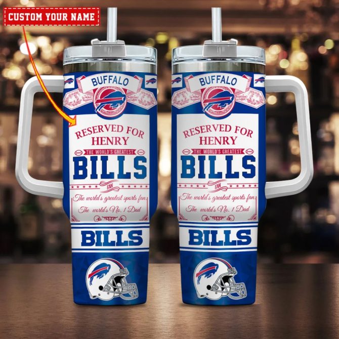 Buffalo Bills Nfl Father #8217;S Day Custom Stanley Quencher 40Oz Stainless Steel