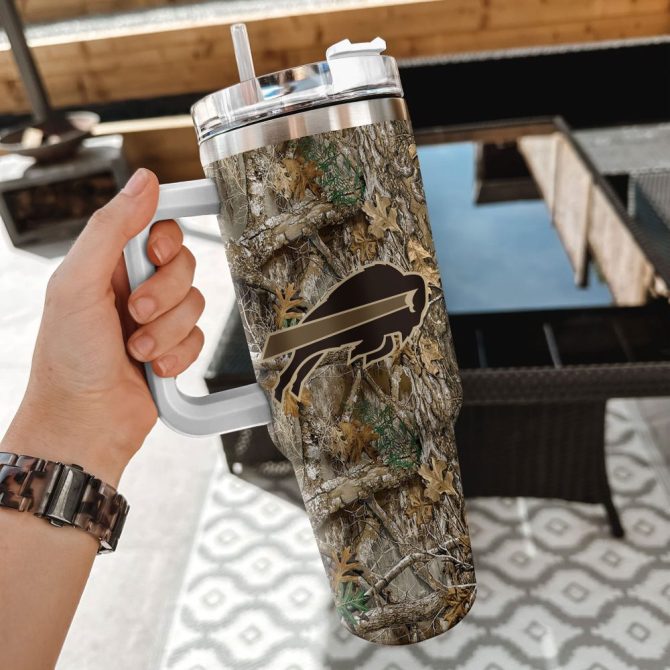 Buffalo Bills Nfl Hunting Realtree Custom Stanley Quencher 40Oz Stainless Steel Tumbler With Handle - Image 2