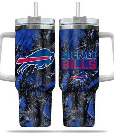 Buffalo Bills Nfl Hunting Custom Stanley Quencher 40Oz Stainless Steel Tumbler With Handle