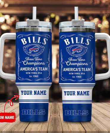 Buffalo Bills Nfl Custom Stanley Quencher 40Oz Stainless Steel Tumbler With Handle