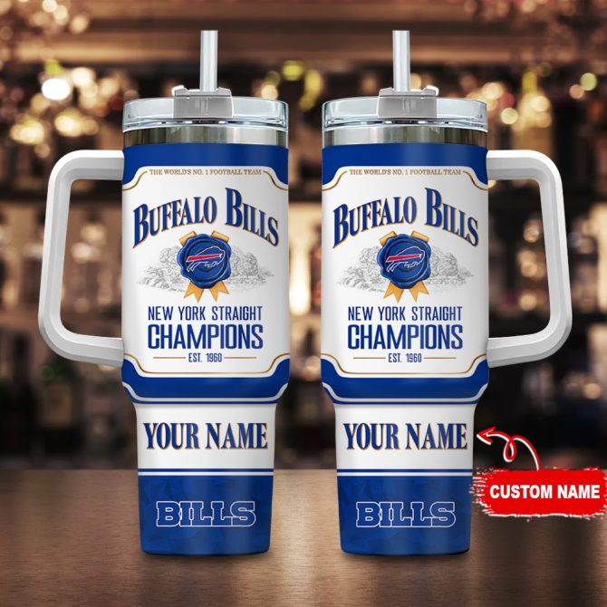 Buffalo Bills Nfl Jim Beam Custom Stanley Quencher 40Oz Stainless Steel Tumbler With Handle