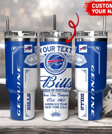 Buffalo Bills Nfl Kings Of Football Custom Stanley Quencher 40Oz Stainless Steel Tumbler With Handle