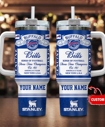 Buffalo Bills Nfl Kings Of Football Custom Stanley Quencher 40Oz Stainless Steel Tumbler With Handle