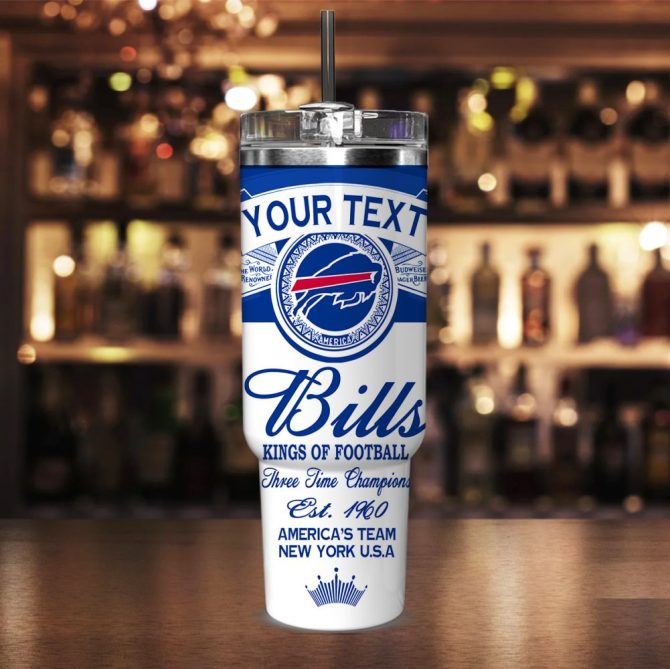 Buffalo Bills Nfl Kings Of Football Custom Stanley Quencher 40Oz Stainless Steel Tumbler With Handle - Image 2