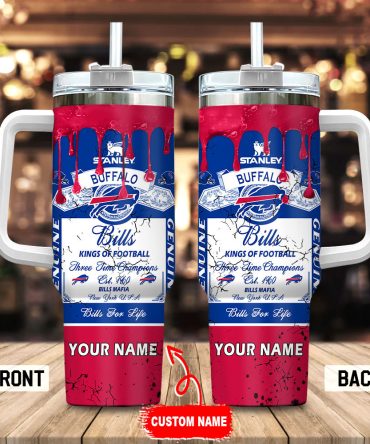 Buffalo Bills Nfl Kings Of Football Custom Stanley Quencher 40Oz Stainless Steel Tumbler With Handle