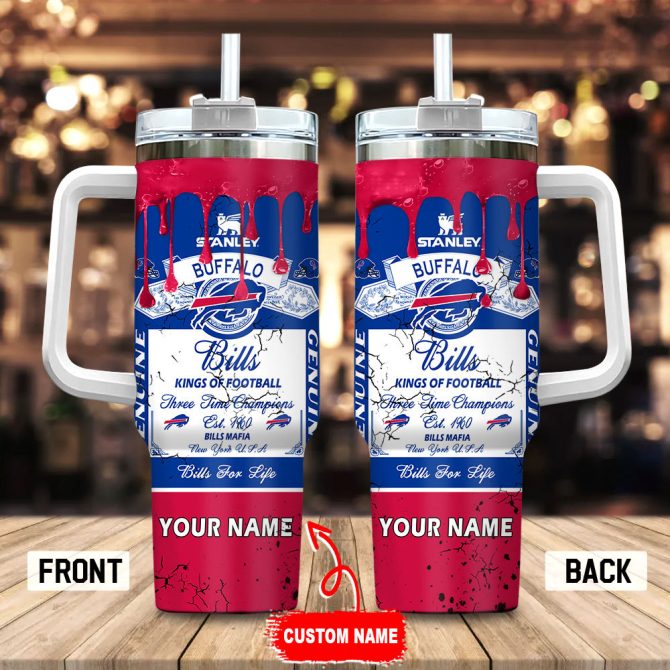 Buffalo Bills Nfl Kings Of Football Custom Stanley Quencher 40Oz Stainless Steel Tumbler With Handle