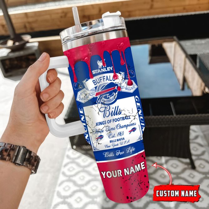 Buffalo Bills Nfl Kings Of Football Custom Stanley Quencher 40Oz Stainless Steel Tumbler With Handle - Image 3