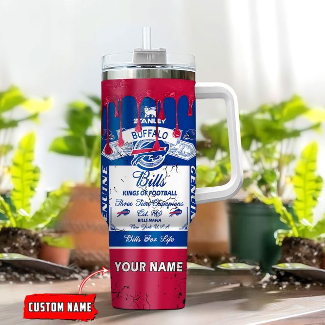 Buffalo Bills Nfl Kings Of Football Custom Stanley Quencher 40Oz Stainless Steel Tumbler With Handle - Image 2