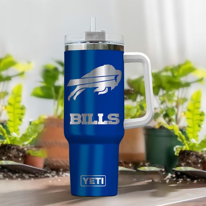 Buffalo Bills Nfl Laser Engraved Effect Custom Stanley Quencher 40Oz Stainless Steel Tumbler With Handle - Image 2