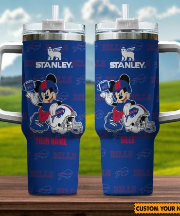 Buffalo Bills Nfl Mickey Mouse Custom Stanley Quencher 40Oz Stainless Steel Tumbler With Handle