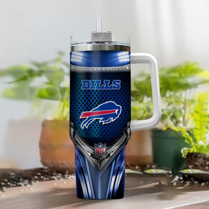 Buffalo Bills Nfl Nutrition Facts Custom Stanley Quencher 40Oz Stainless Steel Tumbler With Handle - Image 2