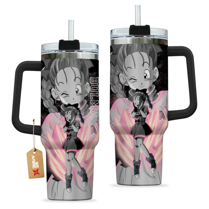 Bulma Dragon Ball Anime Custom Stanley Quencher 40Oz Stainless Steel Tumbler With Handle - Image 2