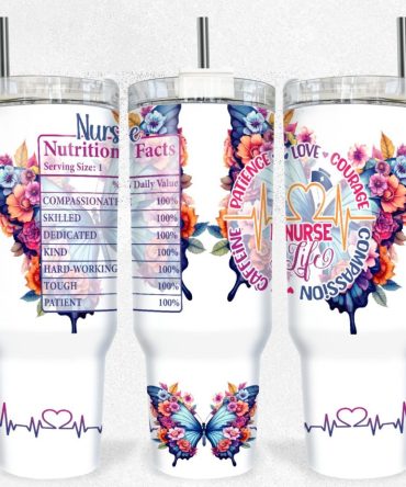 Butterflies And Flowers Custom Stanley Quencher 40Oz Stainless Steel Tumbler With Handle