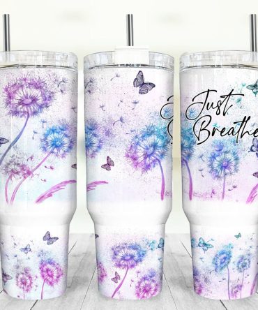 Butterfly And Floral Custom Stanley Quencher 40Oz Stainless Steel Tumbler With Handle