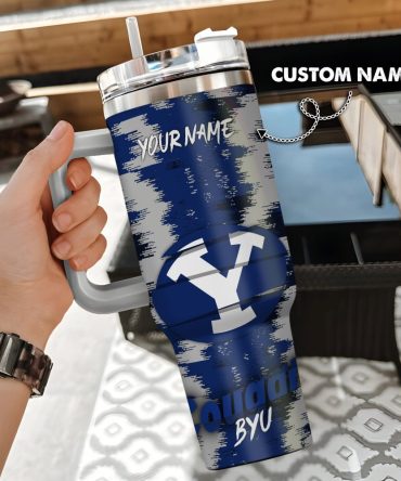 Byu Cougars Ncaa Custom Stanley Quencher 40Oz Stainless Steel Tumbler With Handle