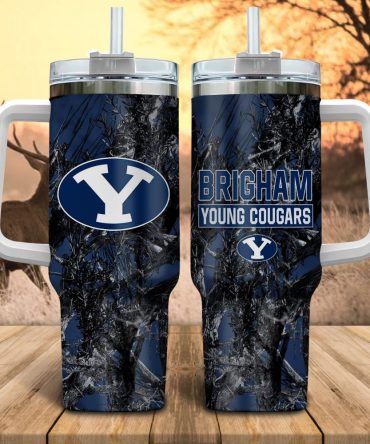 Byu Cougars Ncaa Hunting Custom Stanley Quencher 40Oz Stainless Steel Tumbler With Handle