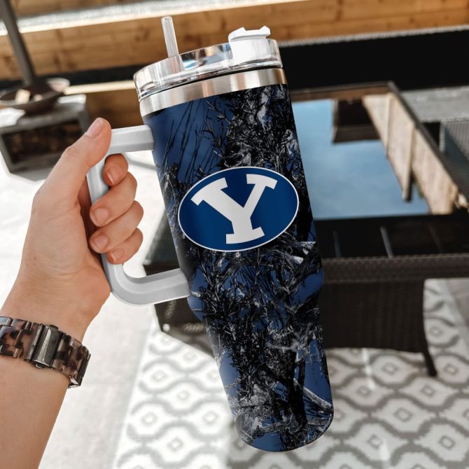 Byu Cougars Ncaa Hunting Custom Stanley Quencher 40Oz Stainless Steel Tumbler With Handle - Image 2