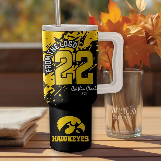 Caitlin Clark Iowa Hawkeyes Ncaa Custom Stanley Quencher 40Oz Stainless Steel Tumbler With Handle - Image 2