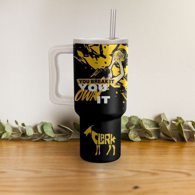 Caitlin Clark Iowa Hawkeyes Ncaa Custom Stanley Quencher 40Oz Stainless Steel Tumbler With Handle - Image 3