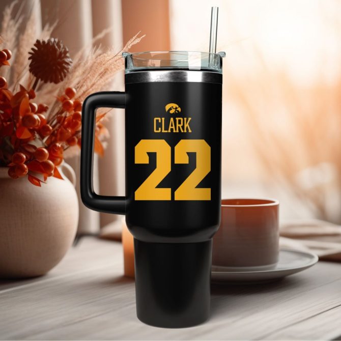 Caitlin Clark Iowa Hawkeyes Women’S Basketball Ncaa Custom Stanley Quencher 40Oz Stainless Steel - Image 2