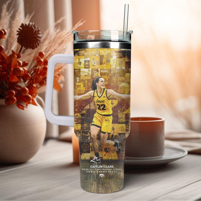 Caitlin Clark Iowa Hawkeyes Women #8217;S Basketball Ncaa Custom Stanley Quencher 40Oz Stainless Steel - Image 2