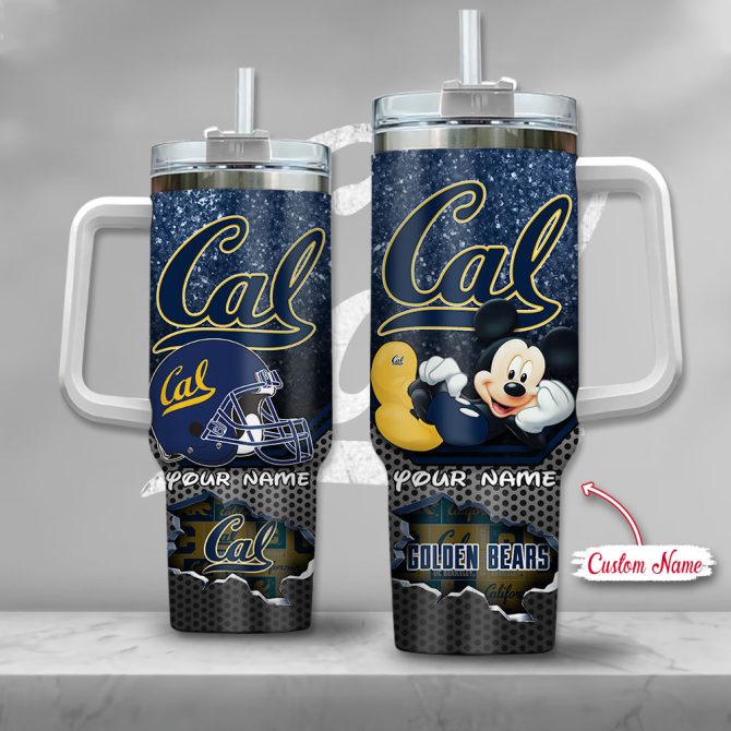 California Golden Bears Ncaa Mickey Mouse Custom Stanley Quencher 40Oz Stainless Steel Tumbler With Handle