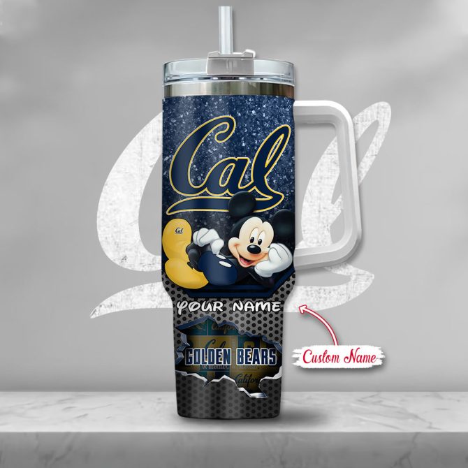 California Golden Bears Ncaa Mickey Mouse Custom Stanley Quencher 40Oz Stainless Steel Tumbler With Handle - Image 2