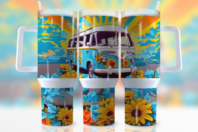 Camping Caravan Custom Stanley Quencher 40Oz Stainless Steel Tumbler With Handle