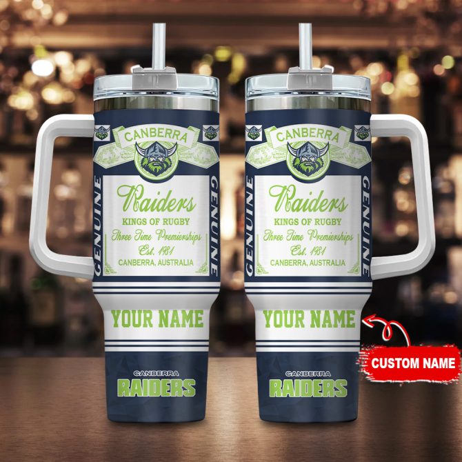 Canberra Raiders Kings Of Rugby Nrl Custom Stanley Quencher 40Oz Stainless Steel Tumbler With Handle