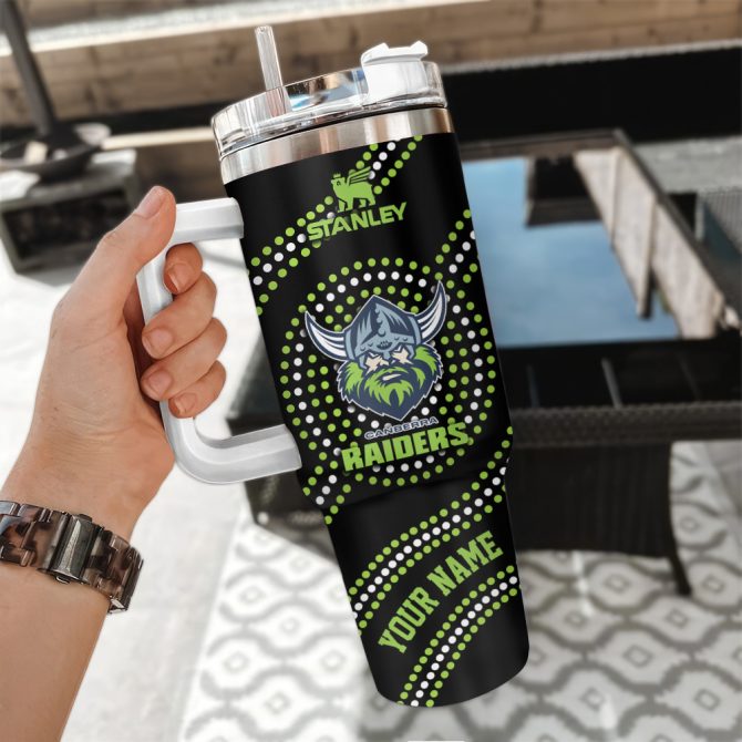 Canberra Raiders Nrl Custom Stanley Quencher 40Oz Stainless Steel Tumbler With Handle - Image 3