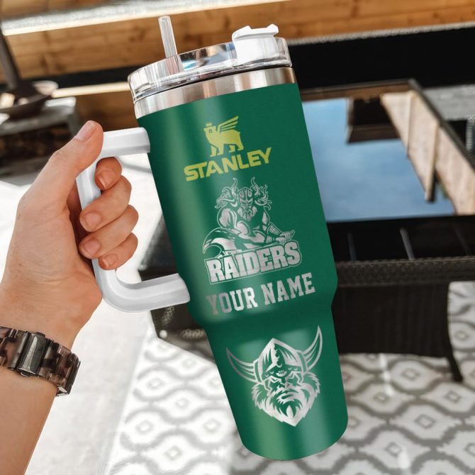 Canberra Raiders Nrl Custom Stanley Quencher 40Oz Stainless Steel Tumbler With Handle - Image 3