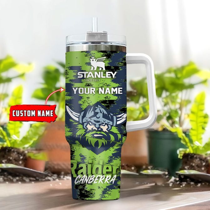 Canberra Raiders Nrl Custom Stanley Quencher 40Oz Stainless Steel Tumbler With Handle - Image 2