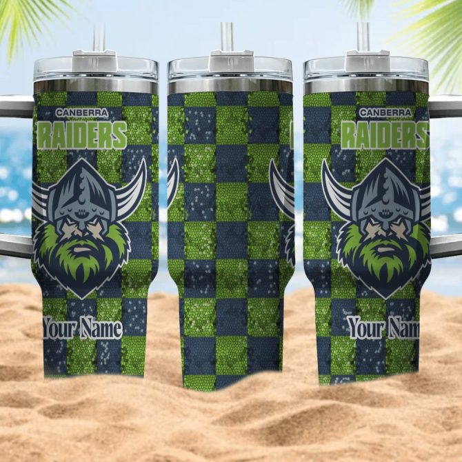 Canberra Raiders Nrl Custom Stanley Quencher 40Oz Stainless Steel Tumbler With Handle - Image 3