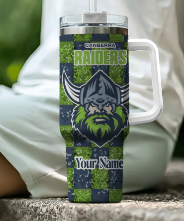 Canberra Raiders Nrl Custom Stanley Quencher 40Oz Stainless Steel Tumbler With Handle