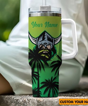 Canberra Raiders Nrl Custom Stanley Quencher 40Oz Stainless Steel Tumbler With Handle