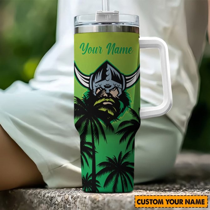 Canberra Raiders Nrl Custom Stanley Quencher 40Oz Stainless Steel Tumbler With Handle