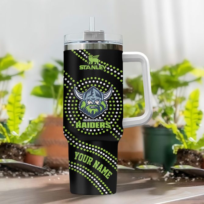 Canberra Raiders Nrl Custom Stanley Quencher 40Oz Stainless Steel Tumbler With Handle - Image 2