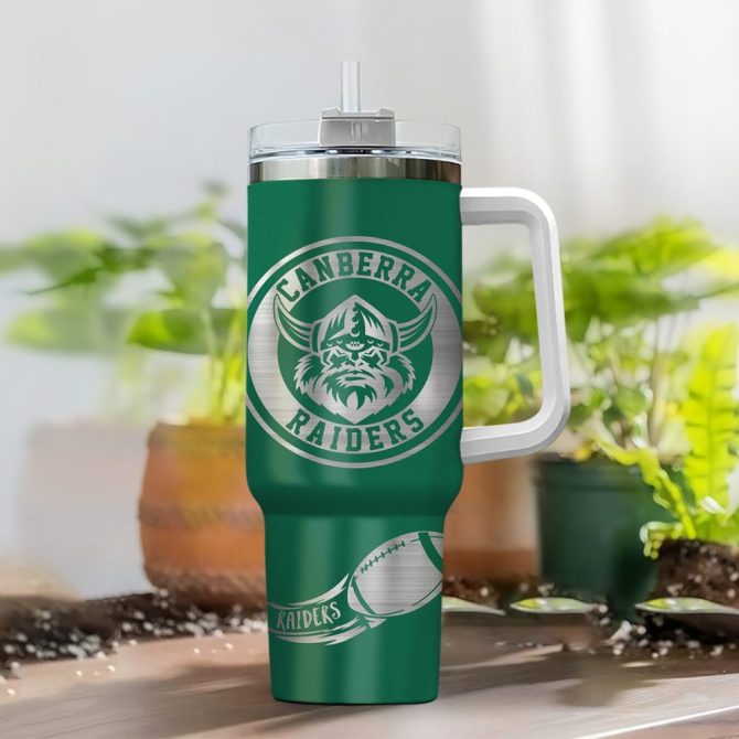 Canberra Raiders Nrl Custom Stanley Quencher 40Oz Stainless Steel Tumbler With Handle - Image 2