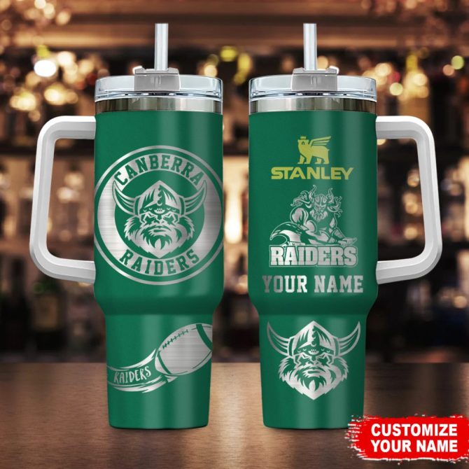 Canberra Raiders Nrl Custom Stanley Quencher 40Oz Stainless Steel Tumbler With Handle