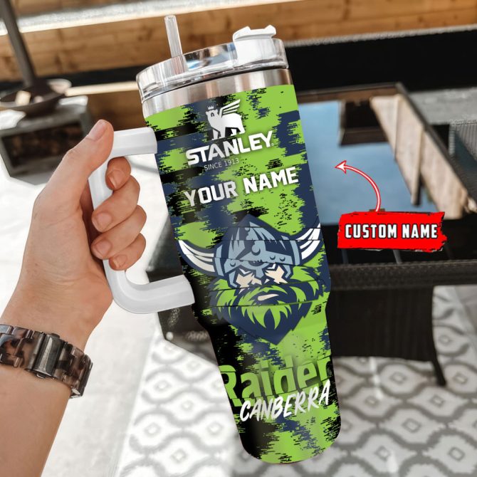 Canberra Raiders Nrl Custom Stanley Quencher 40Oz Stainless Steel Tumbler With Handle - Image 3